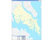 St. Mary's County, MD Wall Map Zip Code Basic Style 2022
